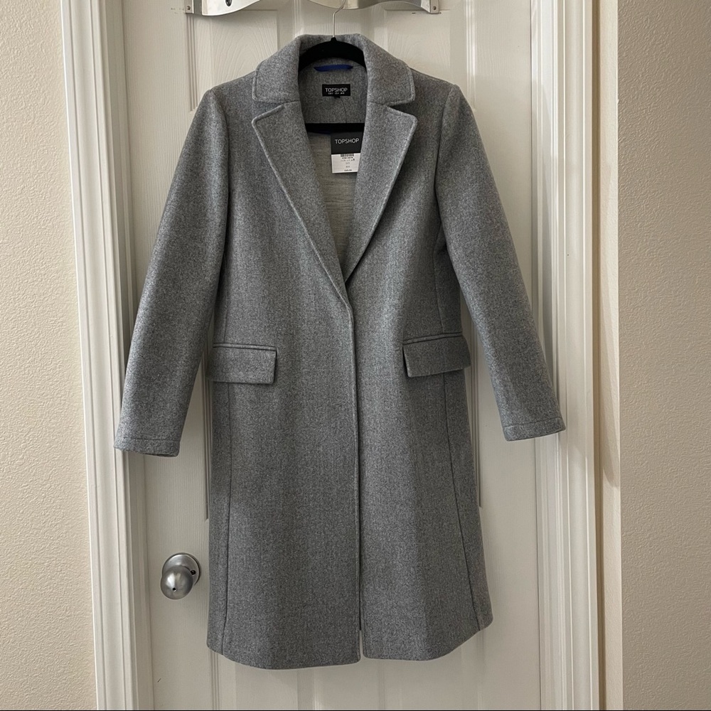 TOPSHOP— grey women’s long coat